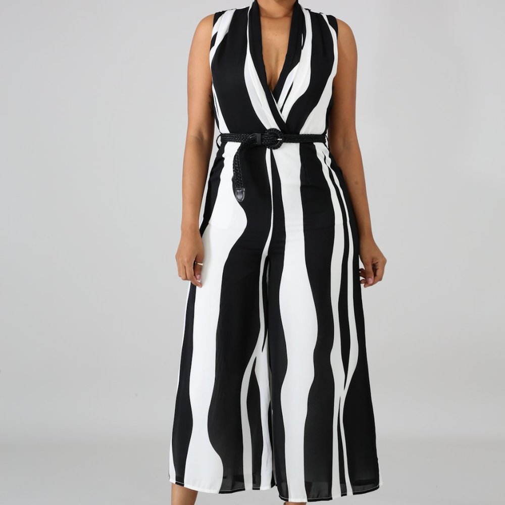 Marbled-Stripe Crop Jumper